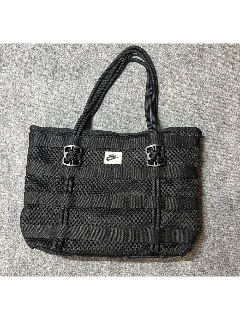 Nike Air RPM Mesh Tote Bag Black Woven Cord Utility Shoulder Gym Bag CU2607